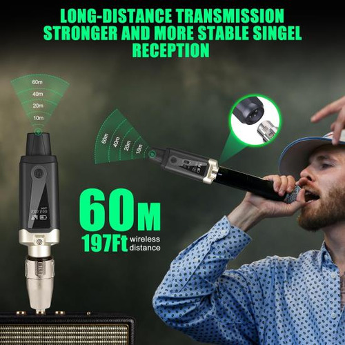 Transmisor Y Receptor Xlr Inalámbrico Uhf Con Alimentación F