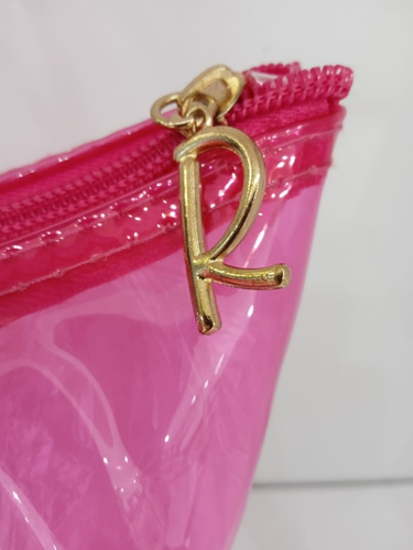 Bolsa Nécessaire Transparente Com Alça Ruby's Cor Rosa