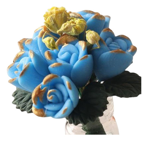1/12 Miniatura Bonsái Planta Casa De Muñecas Azul Claro