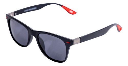 Lentes De Sol Deportivos Polarizados Uv Gafas Hombre Mujer Lente Gris Armazón Negro Y Rojo Diseño Deportivas