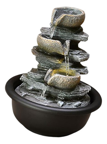 Pequeña Fuente De Mesa Con Luz De Escena Mini Cascada Con