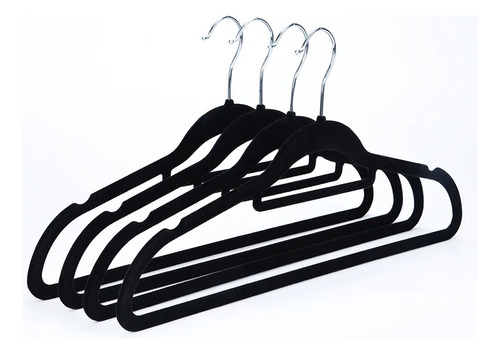 Pack 30 Colgador Gamuza Terciopelo Negro Antideslizante