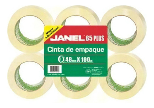 Cinta De Empaque Transparente Janel 0654810700 .48x100 C/6pz