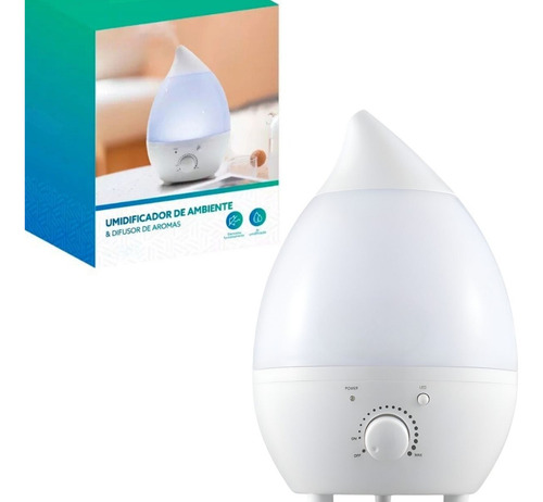 Umidificador E Difusor De Ambientes 1,5 Litros Com Led De 7 Cores Nebulização Ultrassônico Com Névoa Fria E Silenciosa Desligamento Automático E De Longa Duração 127/220V Branco E Cinza