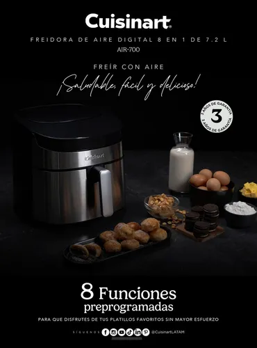 Freidora De Aire Digital 7.2lts 8 En 1 Cuisinart