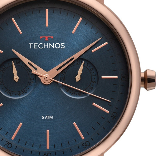 Relógio Technos Masculino Ref: 6p25bs/2a Executive Rosé Top