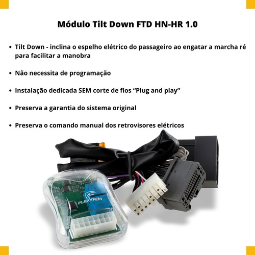 Módulo Retrovisor Tilt Down Carro Honda Hr-v 2017 Até 2021