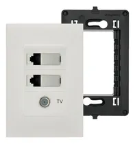 Comprar Kit 2 Tomada Rj45 Cat6 Pial Legrand Tomada Antena Tv Branca Cor Branco