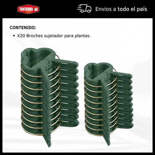 Broche Sujetador Para Plantas Tutor Jardiner a 20 Unidades