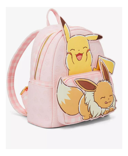 Mini Mochila Nintendo Pokemon Eevee Pikachu Rosa Original Loungefly Hottopic