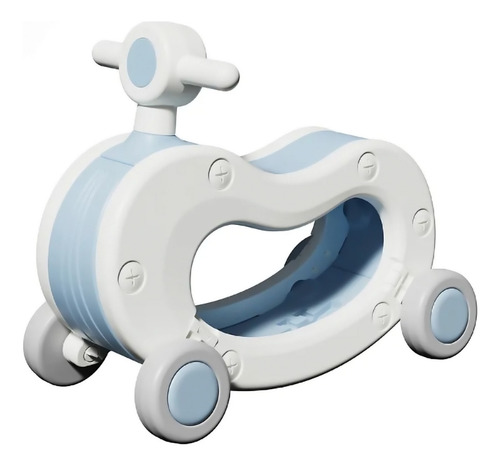Caballito Montable Infantil Mecedora Y Carrito Ruedas Color Agua