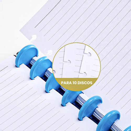 Refil Caderno De Discos Inteligente B5 Pautada Papel Compatível 10 Furos Escolar 80 Folhas Shopthis