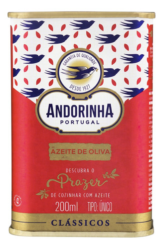 Azeite de Oliva Tipo Único Português Andorinha Clássicos Lata 200ml