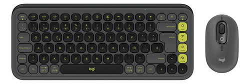 Kit De Teclado Y Mouse Pop Icon + Mousepad Logitech Negro