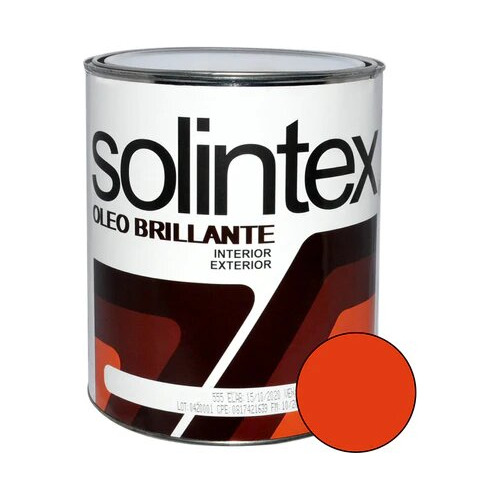 Pintura Oleo Brillante Color Naranja Solintex  1/4 Galon.