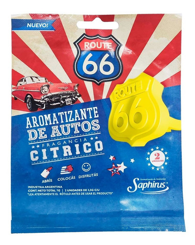 Perfume Aromatizante Fragancia Para Auto Pack X2 - Route 66