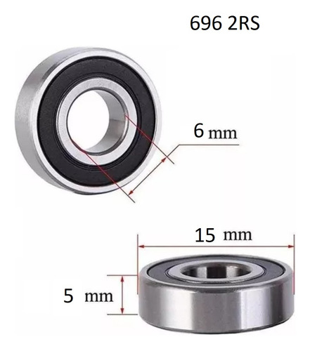 Rodamiento 696 2rs Kml 6x15x5 Milimetros