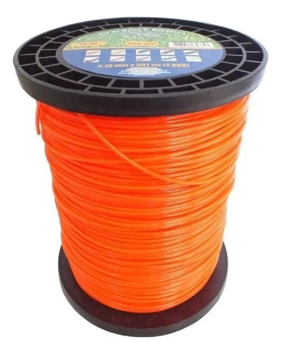 Rolo Fio De Nylon 2.70mm Laranja 307mt 2kg Para Roçadeira