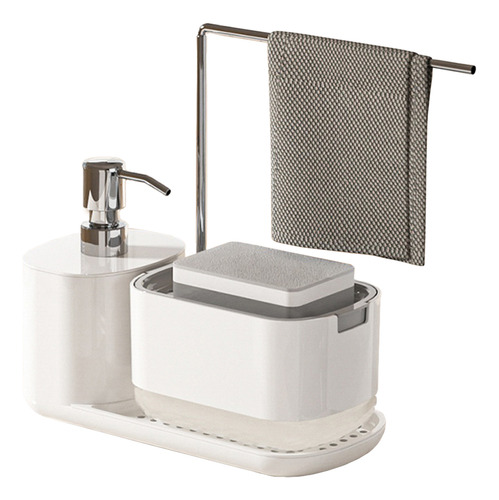 Set Dispensador De Jabón Con Soporte Para Esponja Y Trapo Pa