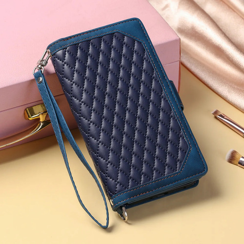 Funda Estilo Libro De Piel Sjk Con Cierre De Cremallera