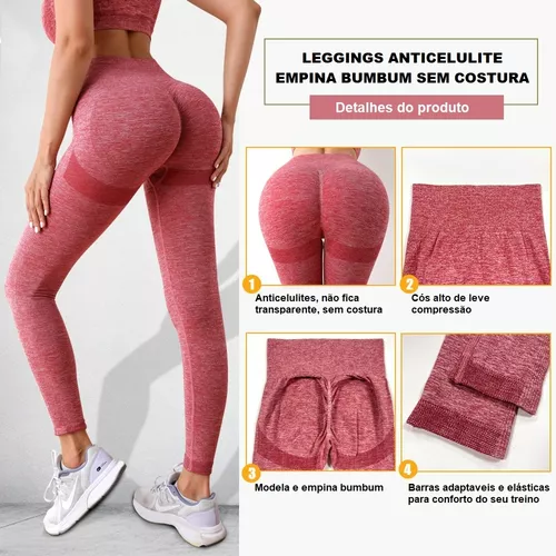 Calça Legging Sem Costura Empina Bumbum Academia Treino Ioga