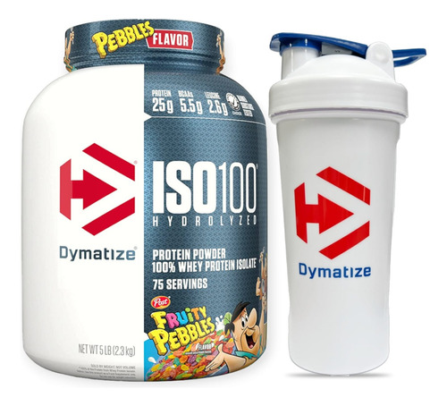 Proteina Iso100 Hidrolizada 5lb Fruity Pebbles + Shaker 