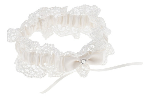 2 Piezas Liga De Encaje Floral Boda Novia Recuerdo Bowknot