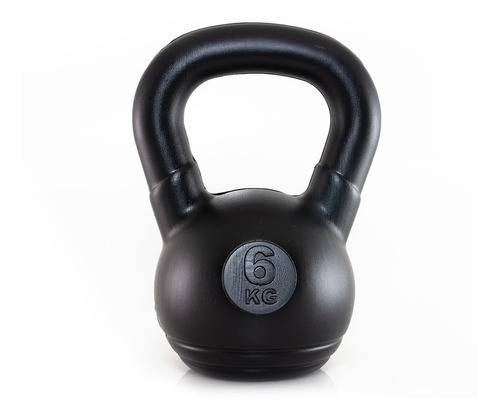 Imagen 1 de 2 de Pesas Rusas 6 Kg Pvc Kettlebell Pesa Rusa Funcional Color Negro