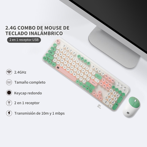 Kit De Teclado Y Ratón Inalámbricos Ergonómicos