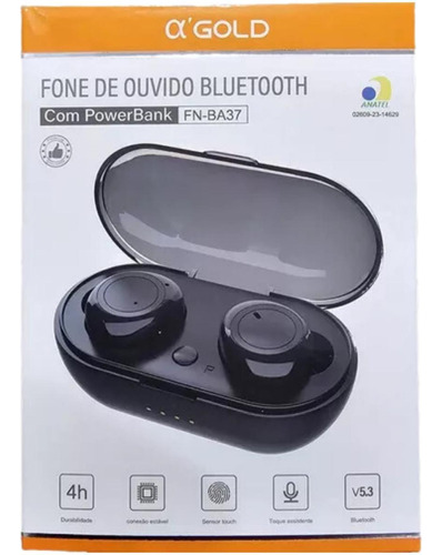 Fone Sem Fio Bluetooth A'gold Sensor Touch Fn-ba37 Qualidade