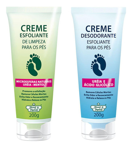 Creme Desodorante + Esfoliante Pés Flores & Vegetais  200g