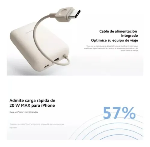 Xiaomi Power Bank 10000mah Cable Integrado 22.5w Usb-c, Tan