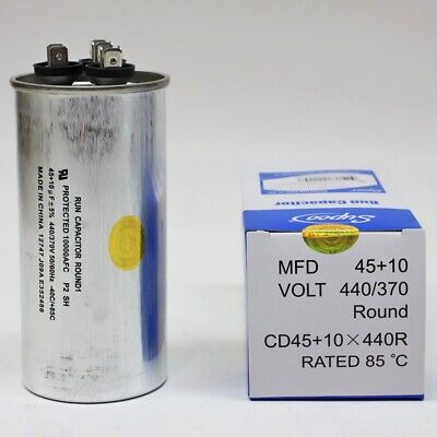 Supco Cd45+10x440r Hvac Motor Round Dual Run Capacitor 4 Vve