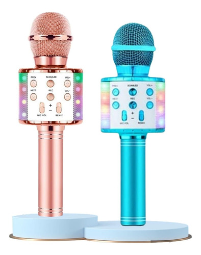 Paquete De 2 Micrófonos De Karaoke Para Niños Que Cantan, Mi