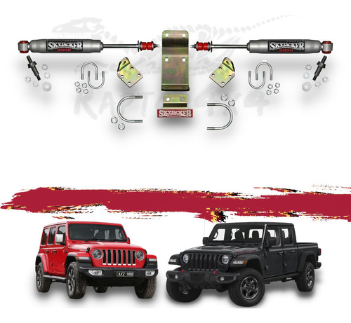 Amortiguador Direccion Doble Jeep Wrangler Skyjacker Jl Jt