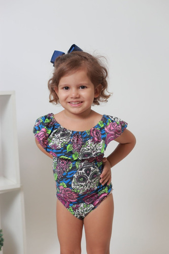 Body Infantil Ciganinha Menina Caveira Halloween