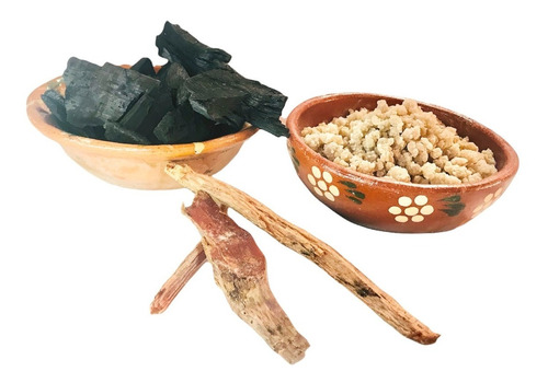 Kit| Sahumerio 1kg | Sahumador Barro |ocote 1kg |carbón 1kg 