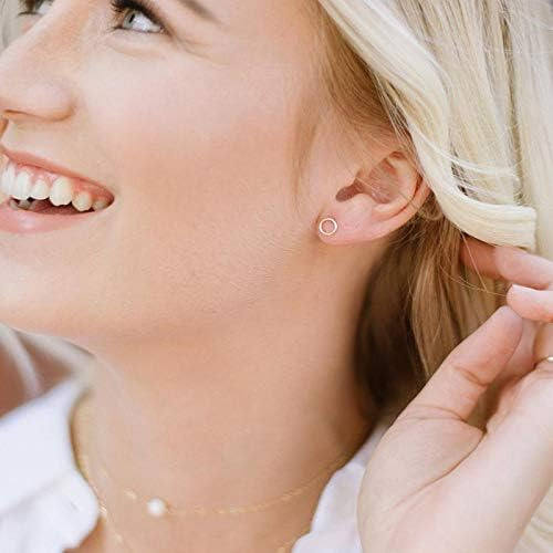 Pendientes De Tuerca Dorados Para Mujer, Pendientes Minimali