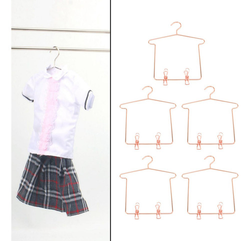Perchero De Metal Para Vestido De 5 Piezas, Rosa Dorado