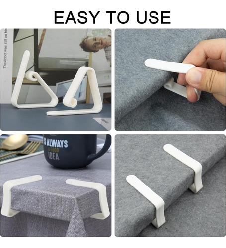 Fantasyon 24 Clips De Plástico Para Mantel, Color Blanco, Cl
