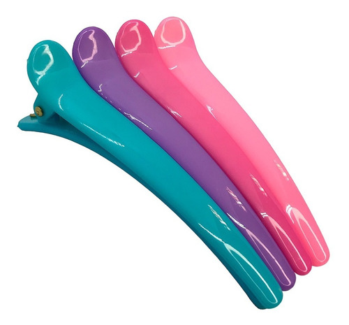 Pinzas Separador Cabello 9,5 Cm Colores Variados X 12.