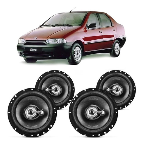 Kit Alto Falante Fiat Siena 1996 A 2002 Bravox 240w 4 Portas