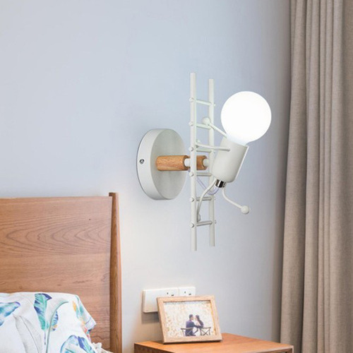 Lámpara De Pared De Dormitorio De Estilo Nórdico: Iron Art L