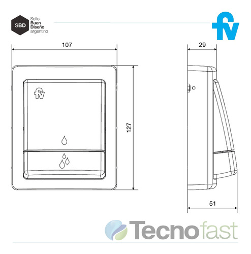 Combo Valvula Inodoro Fv 368.01 + Tecla Fv Dual 368.04