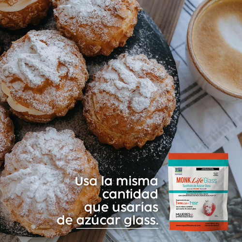 Monk Fruit Life Glass 120g Sustituto De Azúcar En Polvo