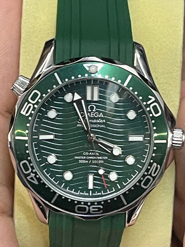 Reloj Omeg.a Seamaste.r 40mm Automático Correa De Caucho Verde Verde Verde (Usado)