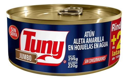 3 Pza AtĂșn Tuny Light Aleta Amarilla En Agua Jumbo 295 G