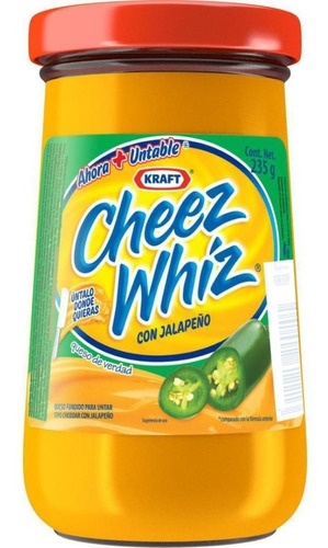 Cheez Whiz 235g Kraft Queso Cheddar Untable Sabor Jalapeño