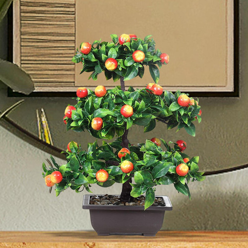 Bonsái De Árbol Frutal Artificial, Centro De Mesa Manzana