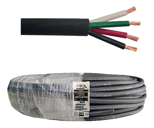 Cable Uso Rudo 4 X 14 Cobre X 20 Metros